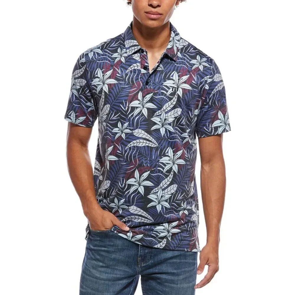 Travismathew Mens  Featherweight Open Polo Shirt, Black